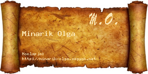 Minarik Olga névjegykártya